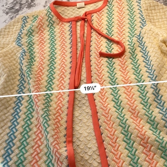 Vintage Multicolored Polyester Tie Front Shirt sleeve jacket size small - Picture 11 of 16